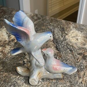 Vintage Luster Porcelain Doves